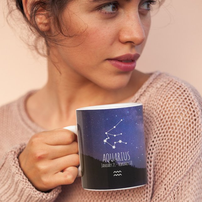 Aquarius | Personalized Zodiac Constellation Coffee Mug (Creator Uploaded)