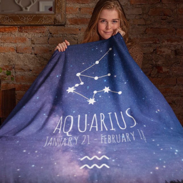 Aquarius | Personalized Zodiac Constellation Fleece Blanket (Creator Uploaded)