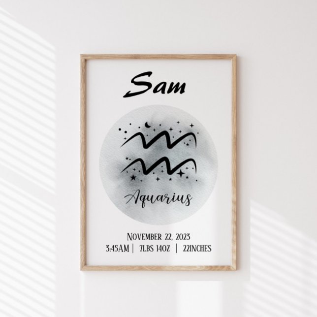 Aquarius Personalized Zodiac Custom name Poster (Creator Uploaded)
