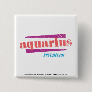 Aquarius Pink 2 Inch Square Button