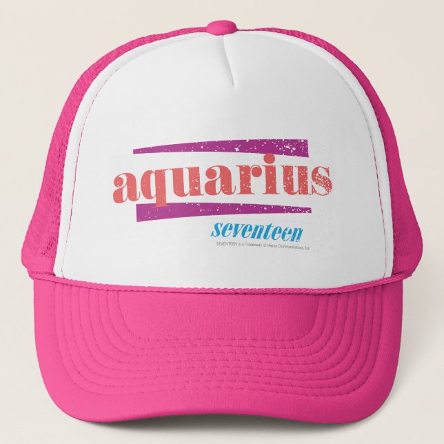 Aquarius Pink Trucker Hat (Front)