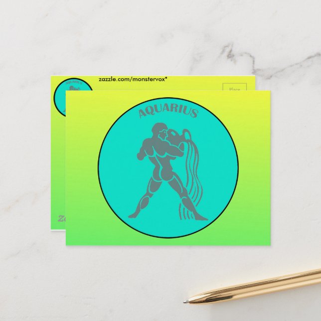 Aquarius Postcard (Front/Back In Situ)