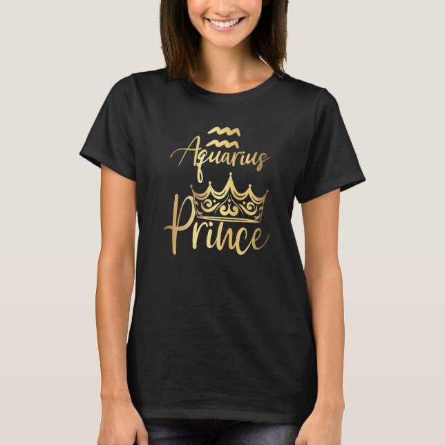 Aquarius Prince Zodiac T-Shirt (Front)