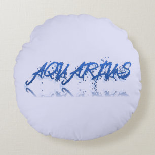 Aquarius Reflection Round Pillow