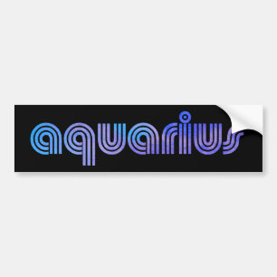Aquarius Retro Zodiac Star Sign Birthday  Bumper S Sticker