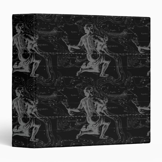 Aquarius Sign Constellation Map by Hevelius Binder (Front/Spine)