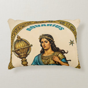 Aquarius sign of the zodiac accent pillow