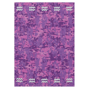 Aquarius Sign on fuchsia pink digital camo Tablecloth
