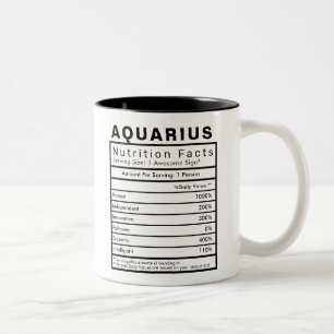 Aquarius Star Sign Nutrition Facts Statistics Two-Tone Coffee Mug