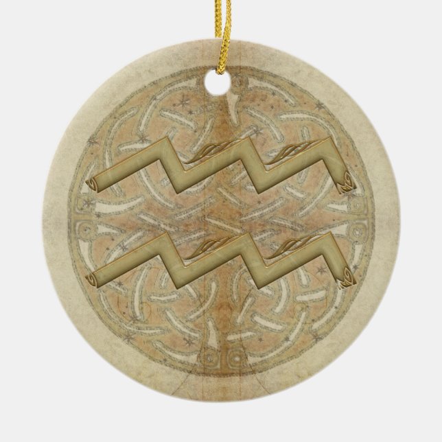 Aquarius Star Sign Personalized Ornament (Front)