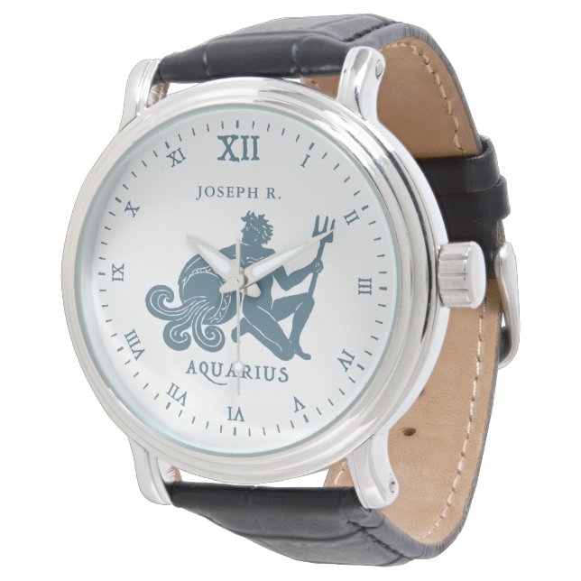 Aquarius Star Sign Vintage Art | Customized Watch (Angled)