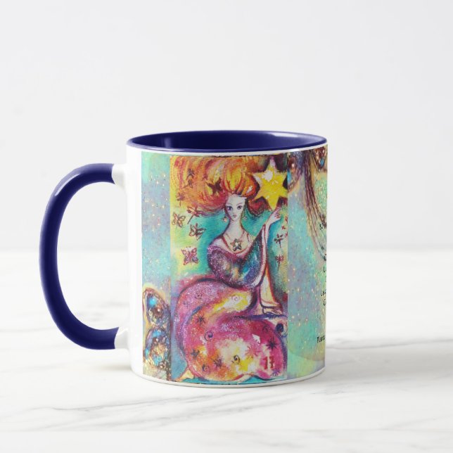 AQUARIUS, STAR TAROT ASTROLOGY ZODIAC BIRTHDAY MUG (Left)