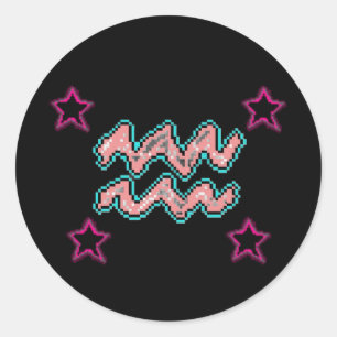 AQUARIUS Stars Classic Round Sticker