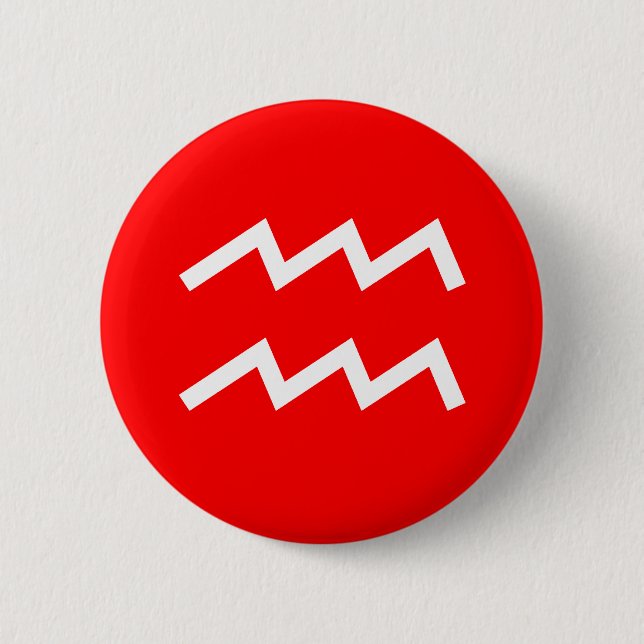 Aquarius Symbol 2 Inch Round Button (Front)