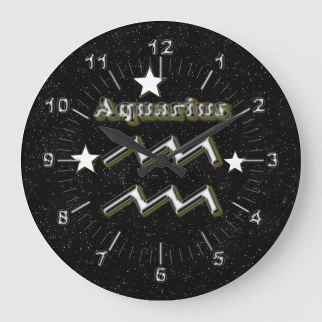 aquarius symbol large clock (Front)