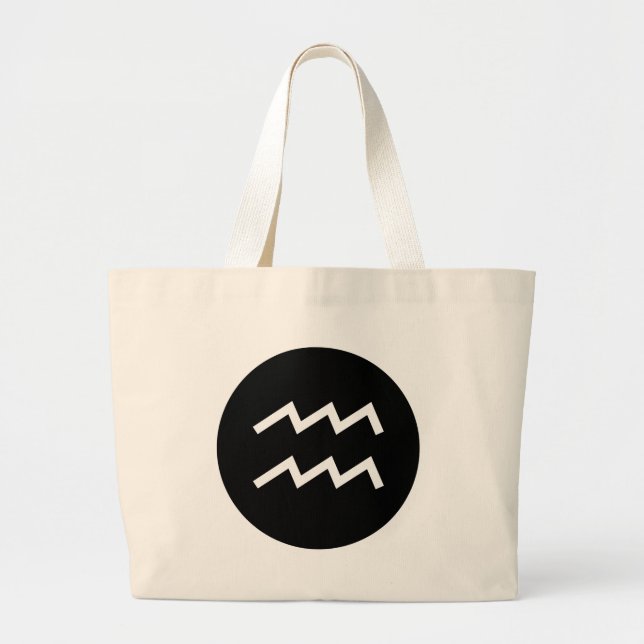 Aquarius Symbol Large Tote Bag (Front)