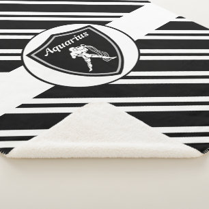 Aquarius symbol sherpa blanket