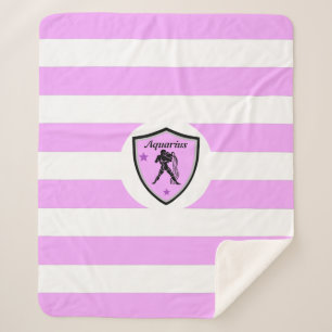 Aquarius symbol sherpa blanket