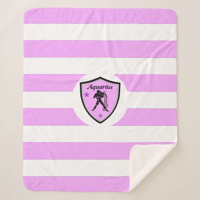 Aquarius symbol  sherpa blanket (Front)