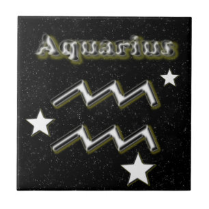 Aquarius symbol tile
