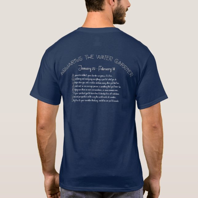 Aquarius T-Shirt –  Navy Blue (Back)