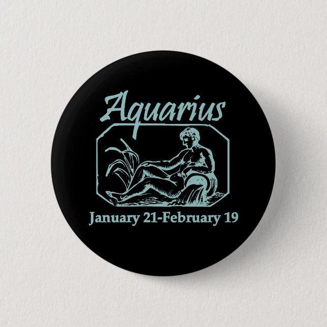 Aquarius Teal 2 Inch Round Button (Front)