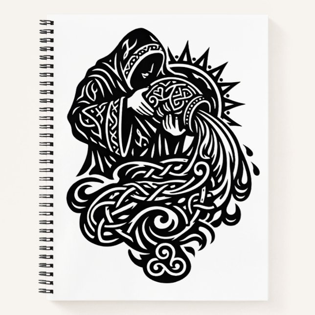 Aquarius — The Water Bearer by BurnsInHell Notebook (Front)