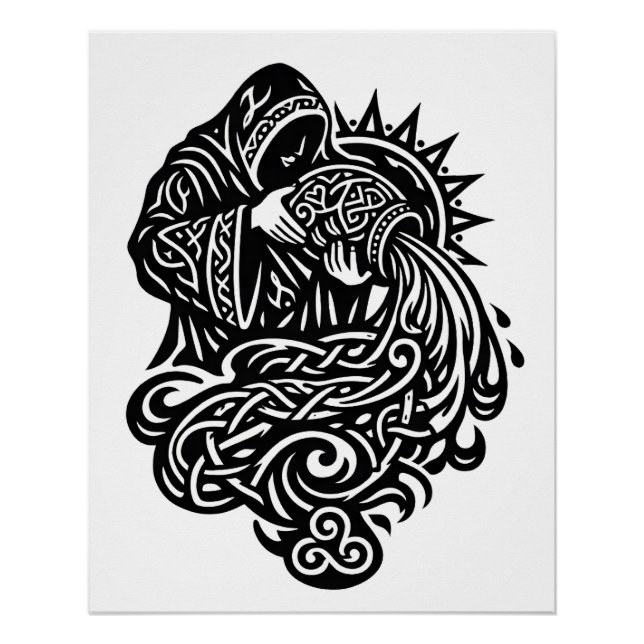 Aquarius — The Water Bearer by BurnsInHell Poster (Front)
