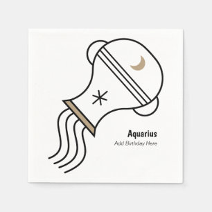 Aquarius the water bearer personalized party favou napkin