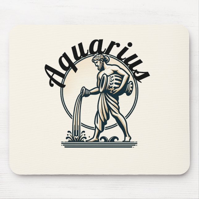 Aquarius the Water Bearer Vintage Zodiac Mouse Pad (Front)