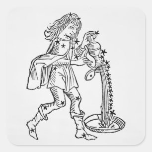 Aquarius (the Water Carrier) an illustration from Square Sticker