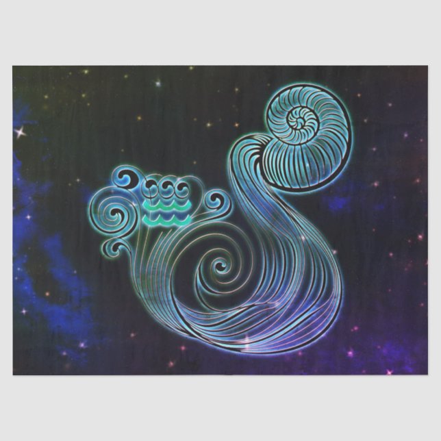 aquarius the water carrier zodiac tissue paper (Front)