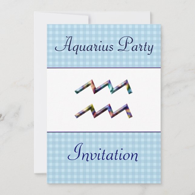Aquarius Thématique Anniversaire Invitation de fêt (Devant)