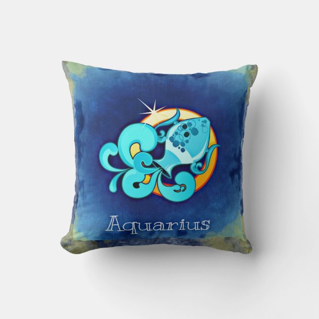 Aquarius Throw Pillow (Front)