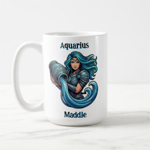 Aquarius Traits and Dates Personalized Coffee Mug