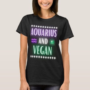 Aquarius & Vegan Neon Letters T-Shirt