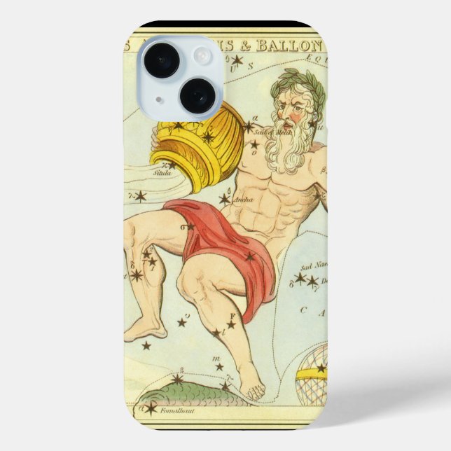 Aquarius, Vintage Constellation, Urania's Mirror Case-Mate iPhone Case (Back)