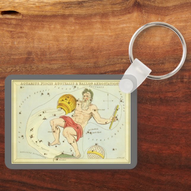 Aquarius, Vintage Constellation, Urania's Mirror Keychain (Front)