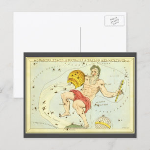 Aquarius, Vintage Constellation, Urania's Mirror Postcard