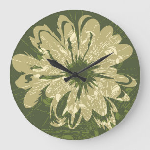 Aquarius Vintage Psychedelic Floral Large Clock
