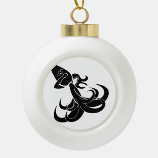 aquarius water bearer astrology horoscope zodiac ceramic ball christmas ornament