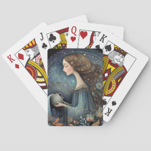 Aquarius Water Bearer Zodiac Astrology Birthday Playing Cards