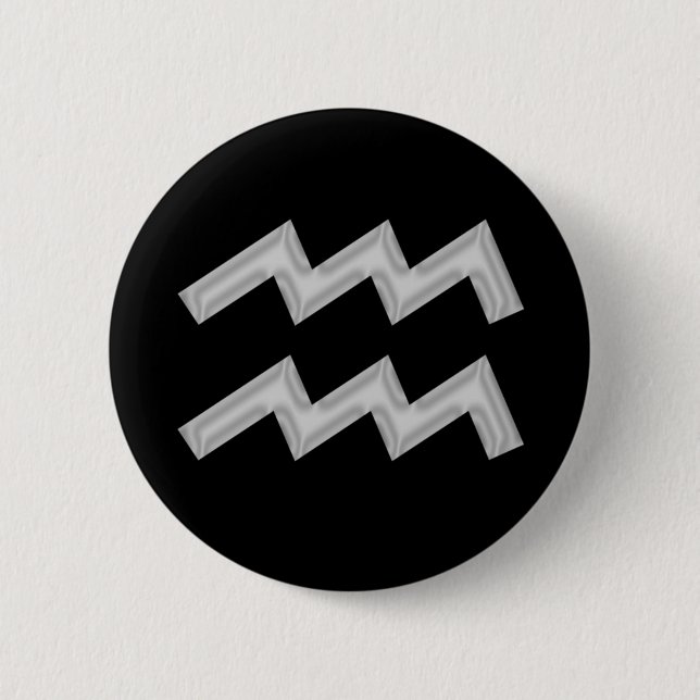 Aquarius Water Bearer Zodiac Button (Front)