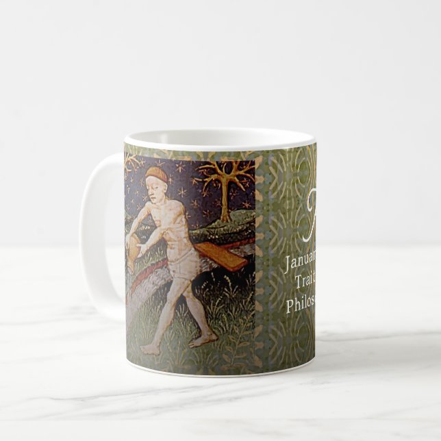 Aquarius Water Bearer Zodiac Sign Birthday Party Coffee Mug (Front Left)