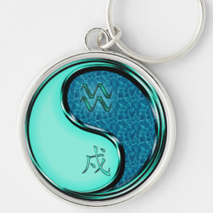 Aquarius & Water Dog Keychain