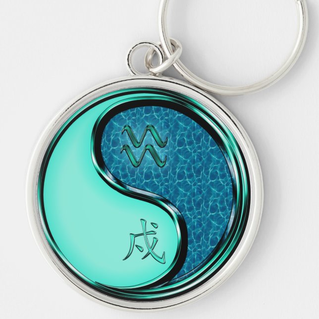 Aquarius & Water Dog Keychain (Front)