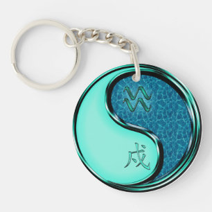 Aquarius & Water Dog Keychain