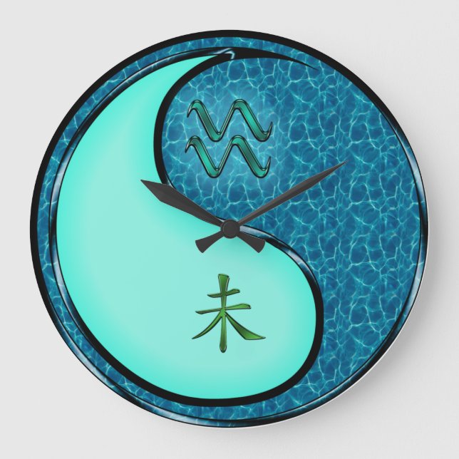 Aquarius & Water Goat Large Clock (Front)