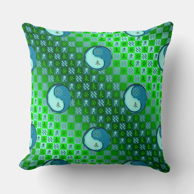 Aquarius & Water Goat Throw Pillow (Front)