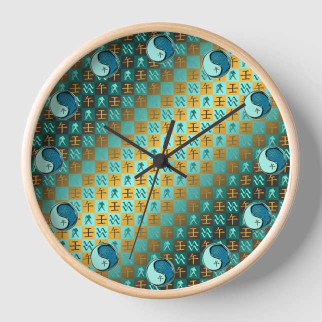 Aquarius & Water Horse Clock (Front)